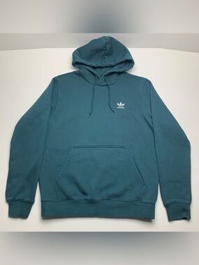 Adidas Trefoil Hoodie Originals Essentials Teal Mens Sweatshirt Size Medium